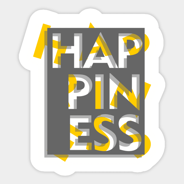 3d effect scrambled letter of happiness Sticker by Typography Dose